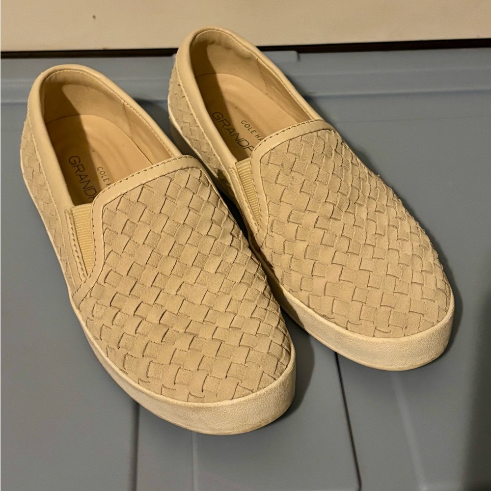Cole Haan Beige Grandpro Casual Slip-Ons